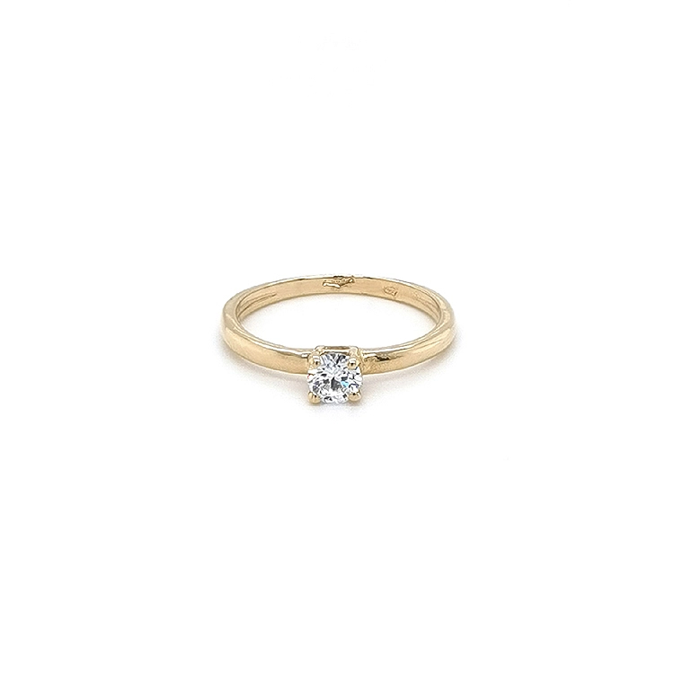 Gold Verlobungsring mit Zirkon
