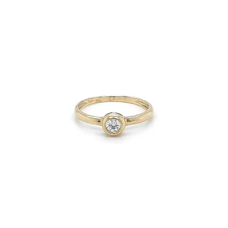 Gold Verlobungsring mit Zirkon
