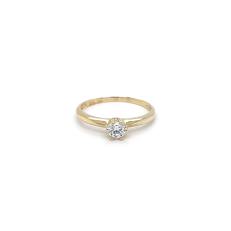 Gold Verlobungsring mit Zirkon