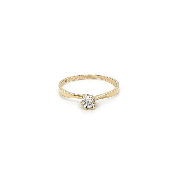 Gold Verlobungsring mit Zirkon