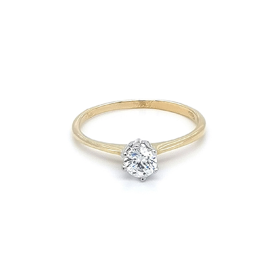 Verlobungsring mit Zirkon aus kombiniertem Gold