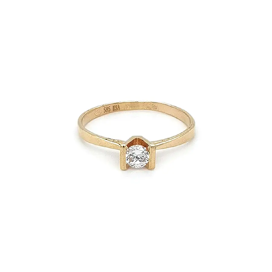 Gold Verlobungsring mit Zirkon