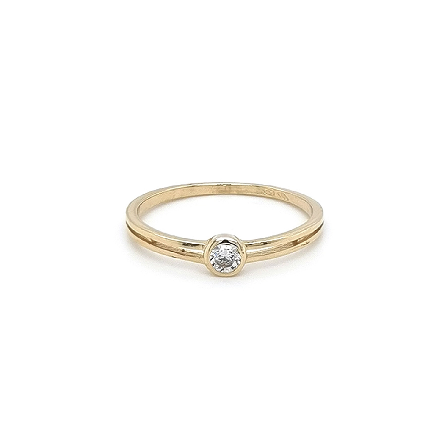 Gold Verlobungsring mit Zirkon