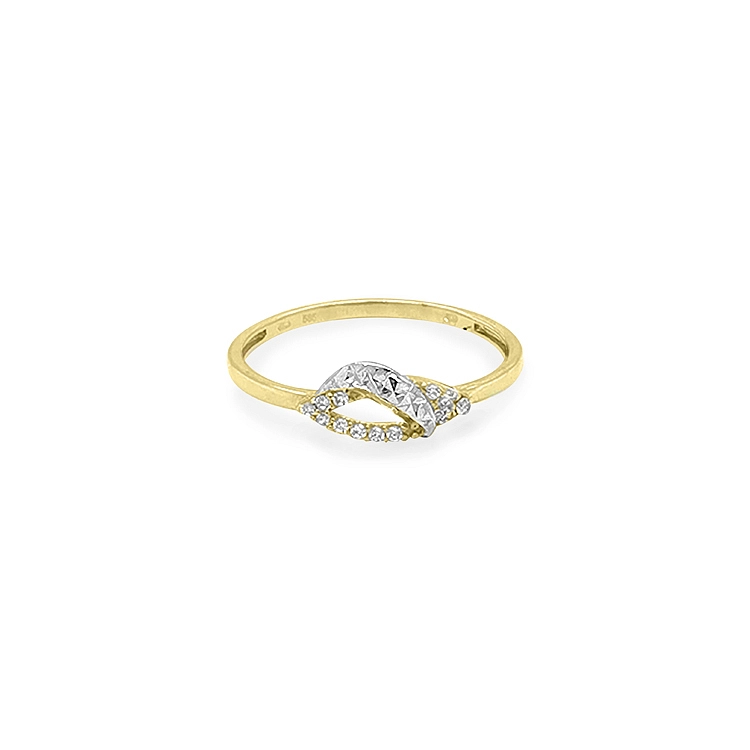 Goldring mit Zirkonen aus kombiniertem Gold