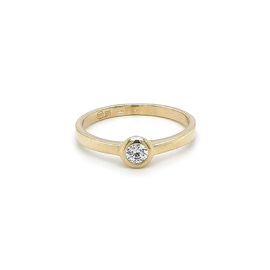 Gold Verlobungsring mit Zirkon