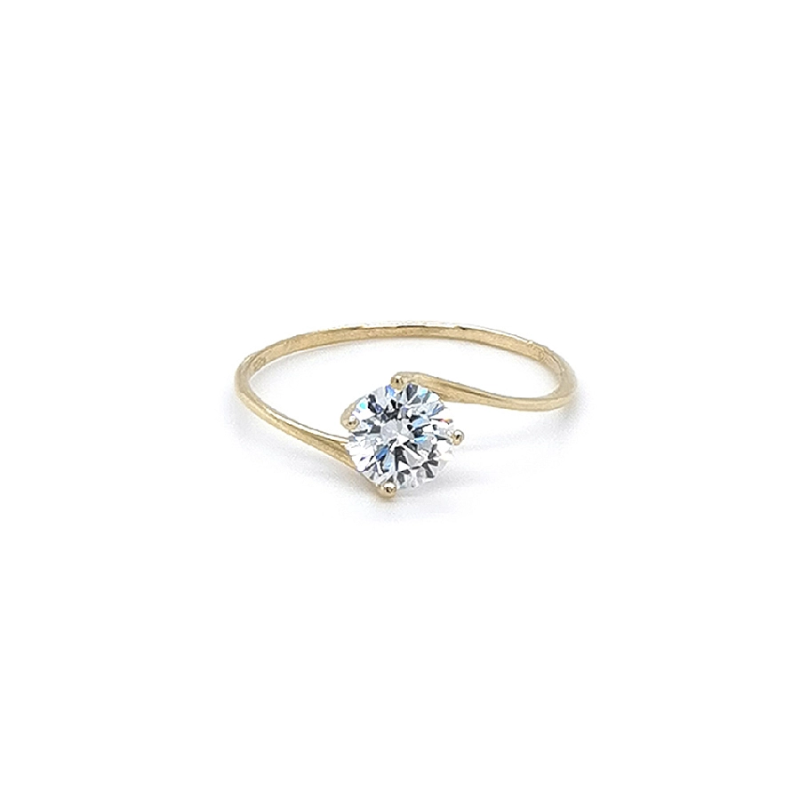 Gold Verlobungsring mit Zirkon