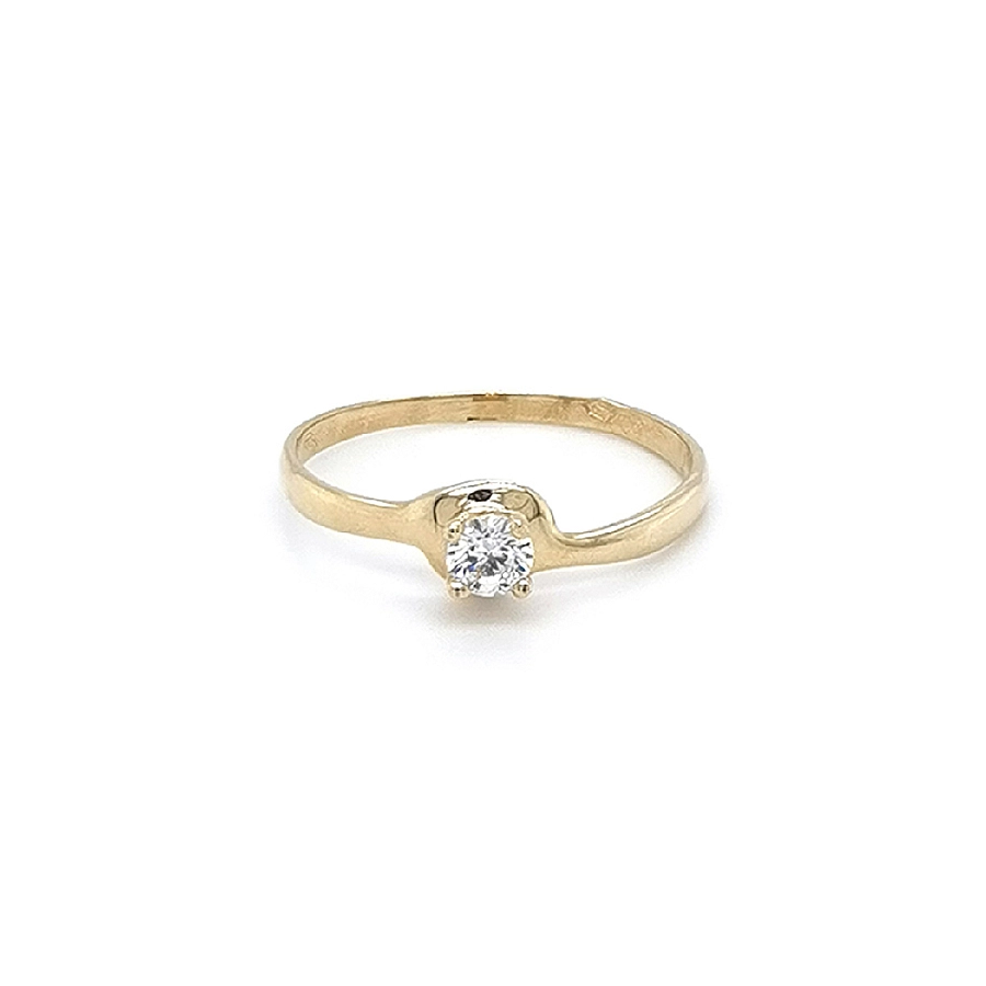 Gold Verlobungsring mit Zirkon