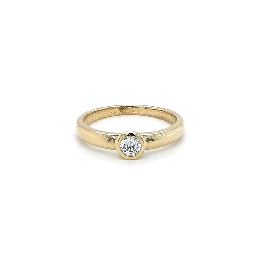 Gold Verlobungsring mit Zirkon