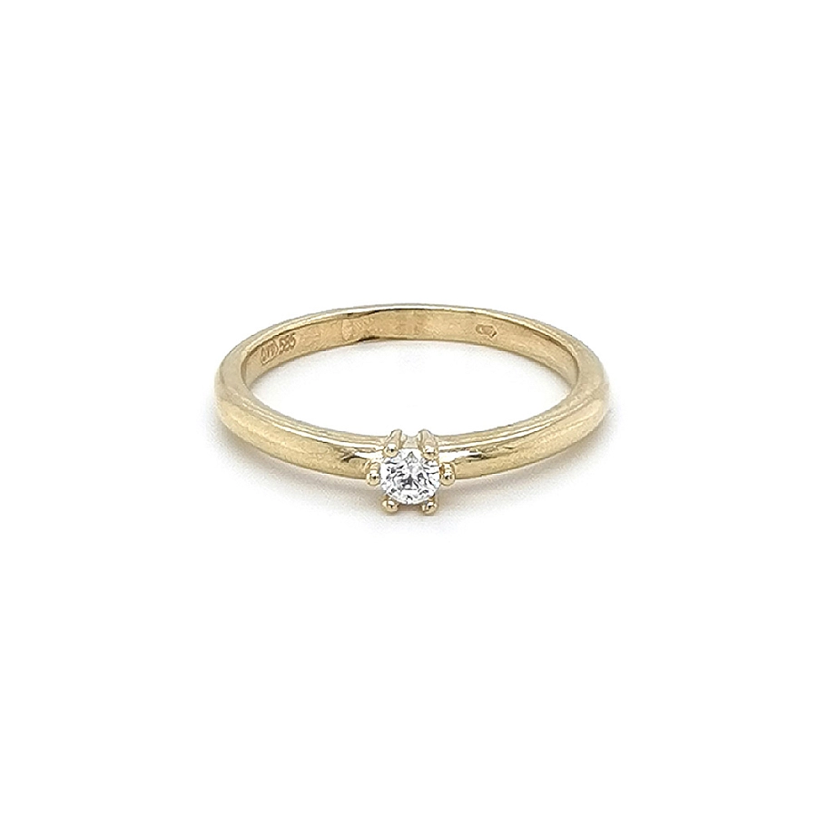 Gold Verlobungsring mit Zirkon