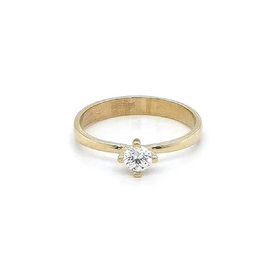 Gold Verlobungsring mit Zirkon