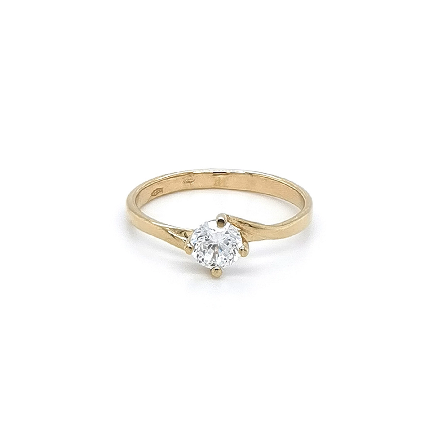 Gold Verlobungsring mit Zirkon