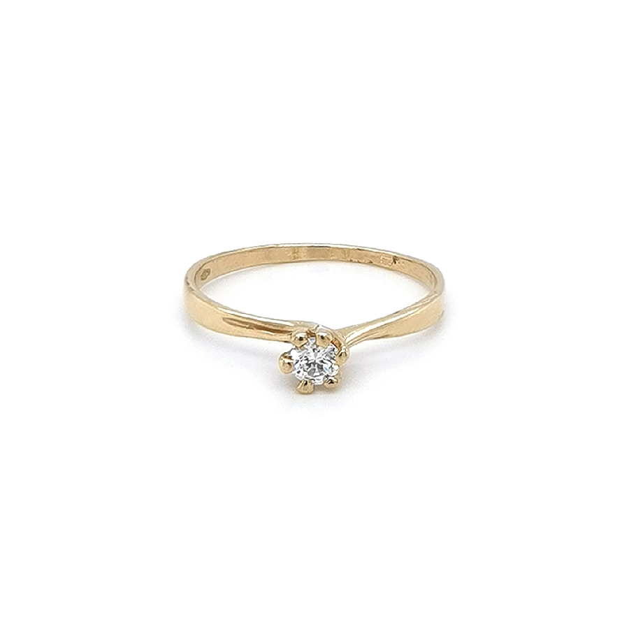 Gold Verlobungsring mit Zirkon