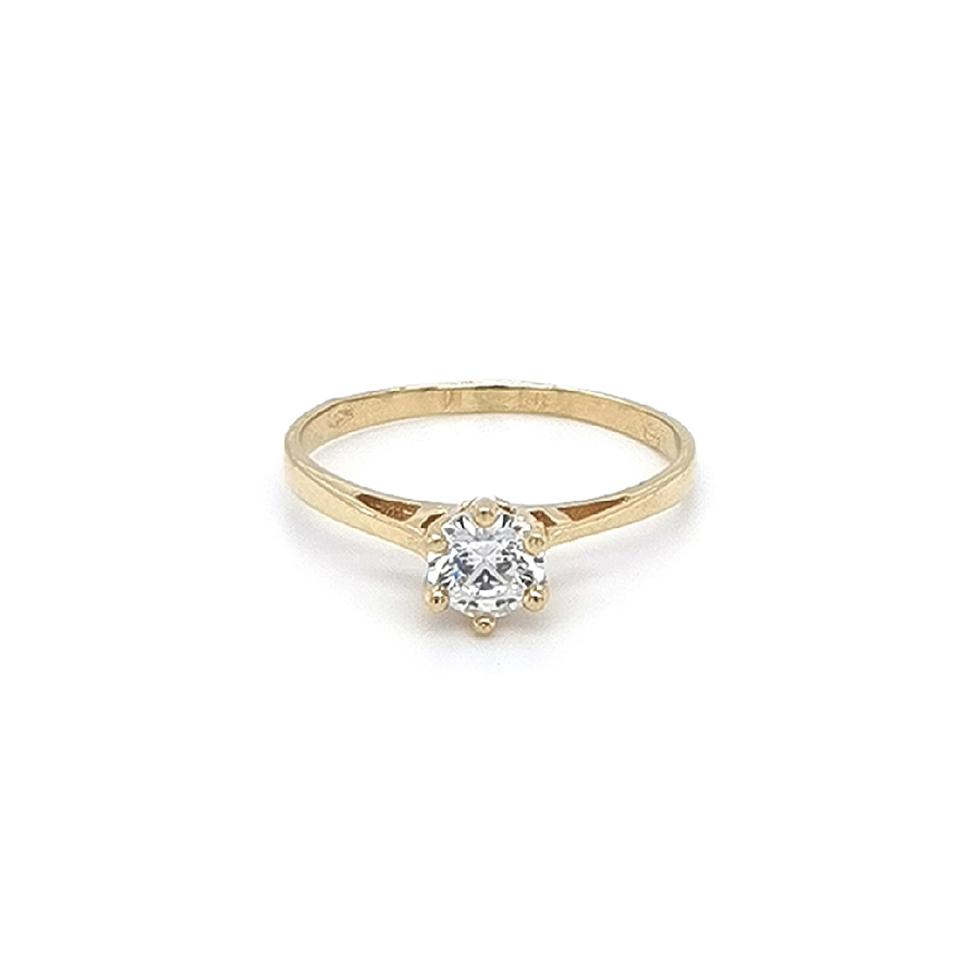 Gold Verlobungsring mit Zirkon