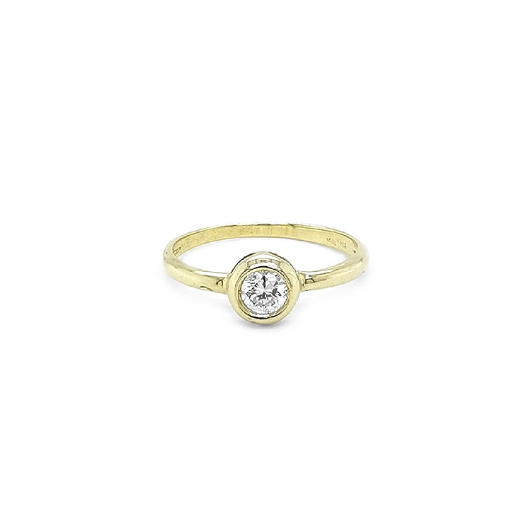 Gold Verlobungsring mit Zirkon