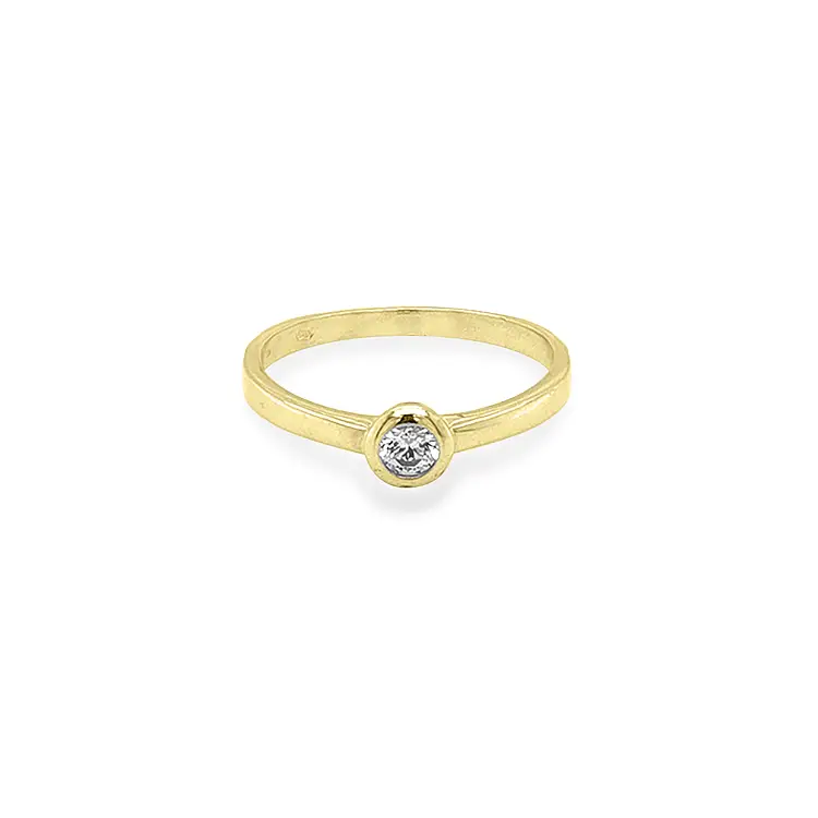 Gold Verlobungsring mit Zirkon