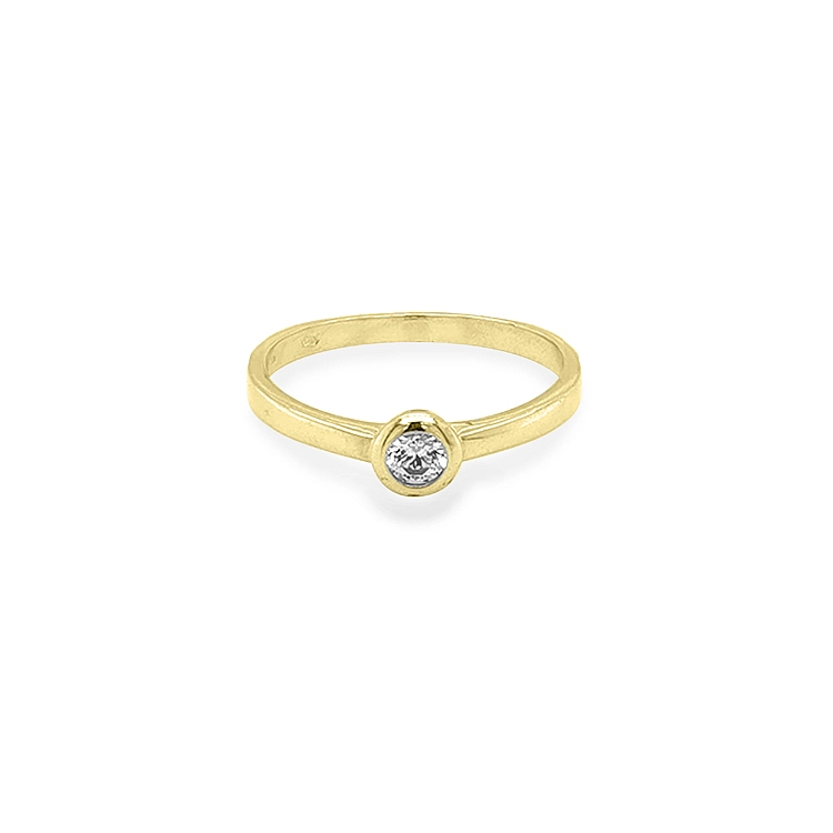 Gold Verlobungsring mit Zirkon