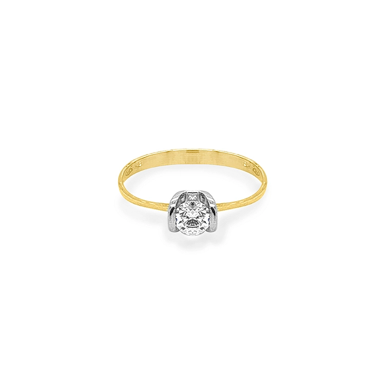 Gold Verlobungsring mit Zirkon