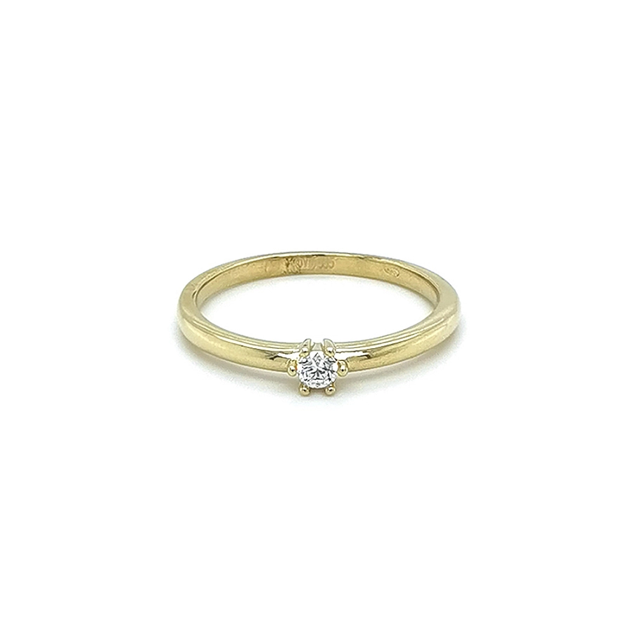 Gold Verlobungsring mit Zirkon