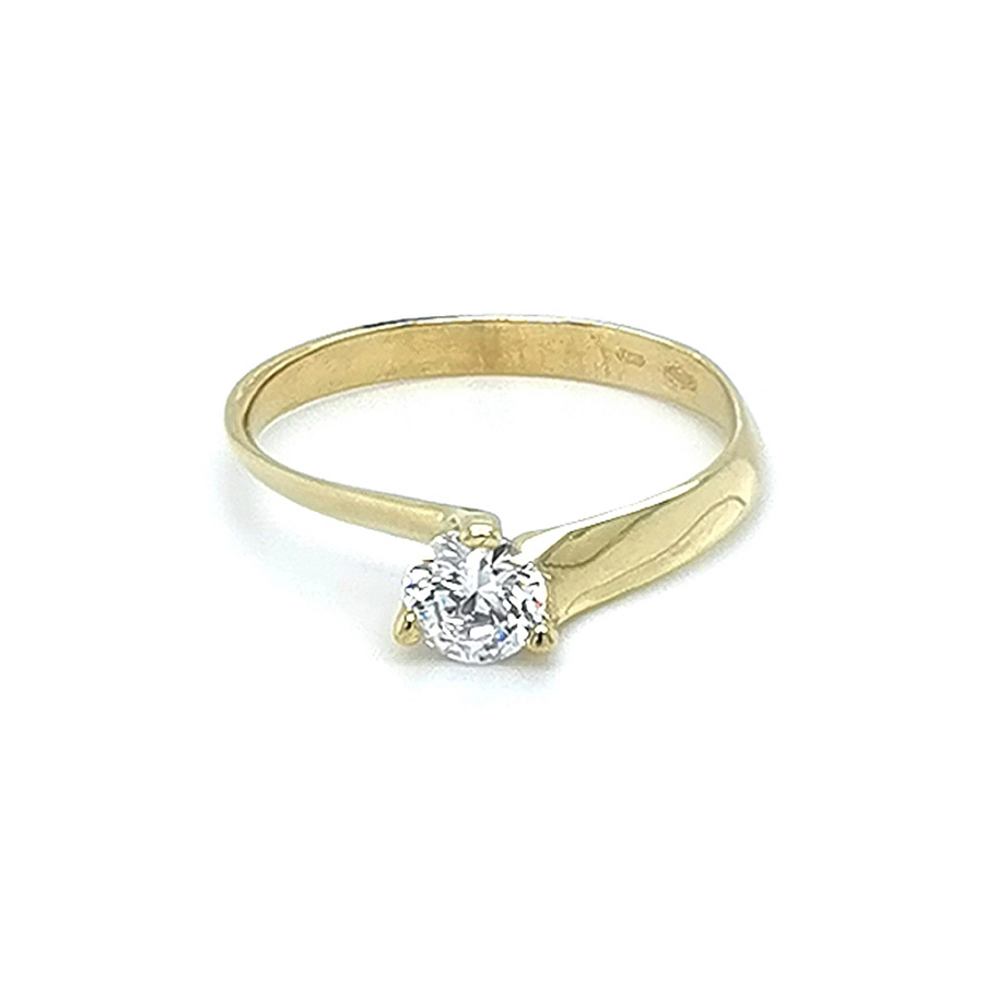 Gold Verlobungsring mit Zirkon