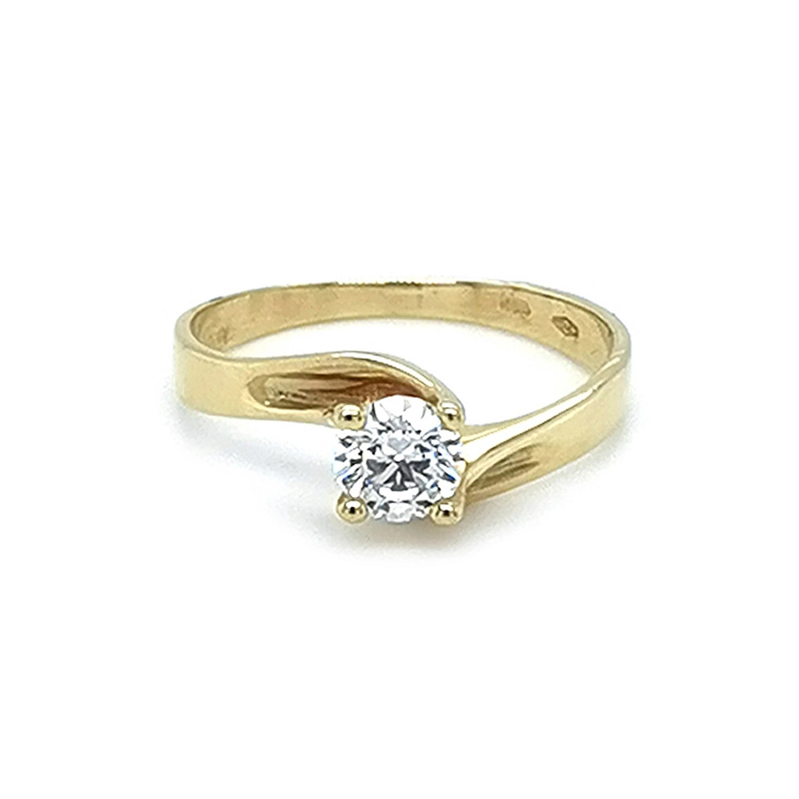 Gold Verlobungsring mit Zirkon