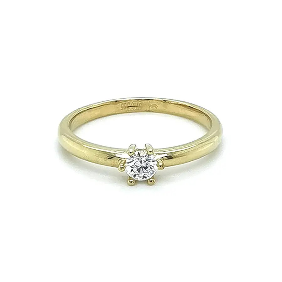 Gold Verlobungsring mit Zirkon