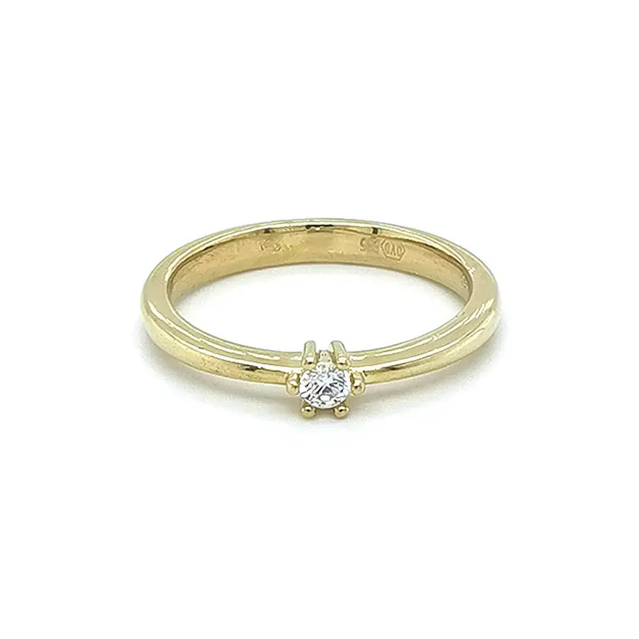 Gold Verlobungsring mit Zirkon