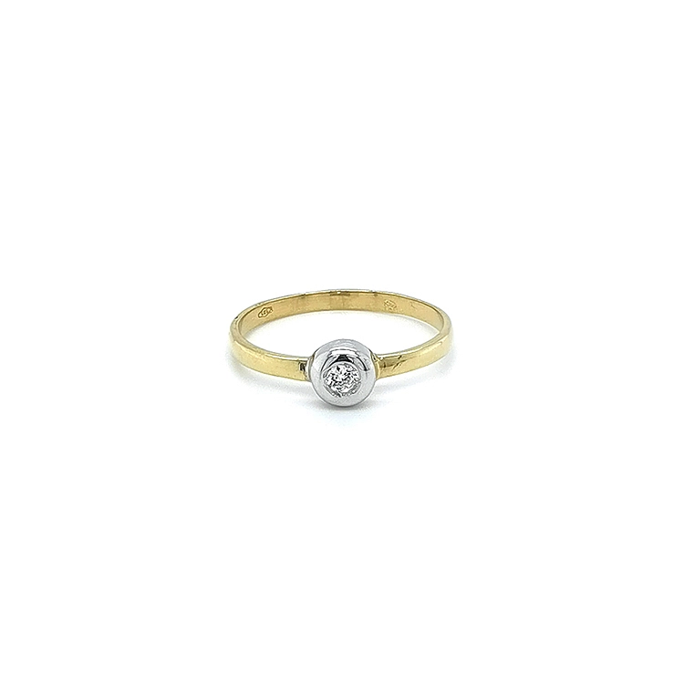 Gold Verlobungsring mit Zirkon