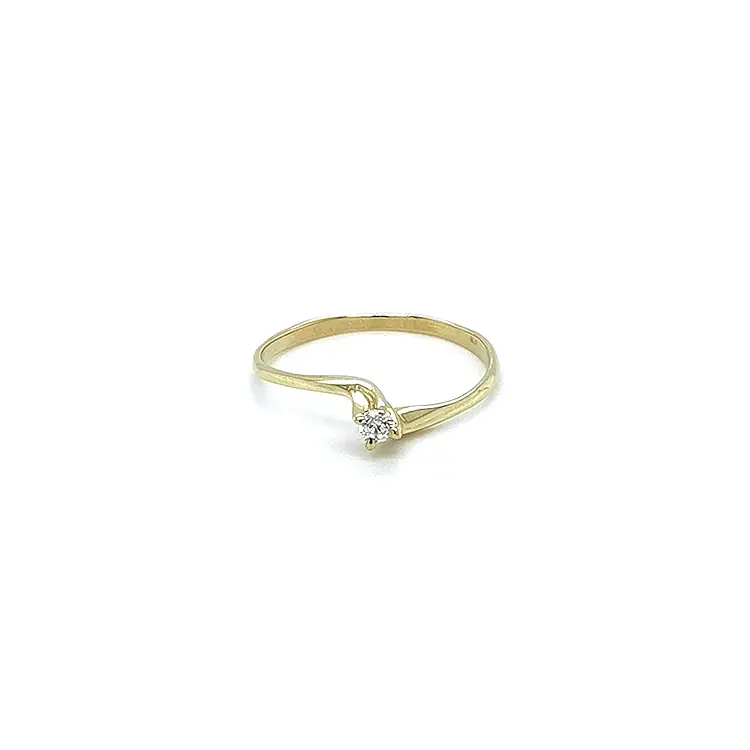 Gold Verlobungsring mit Zirkon