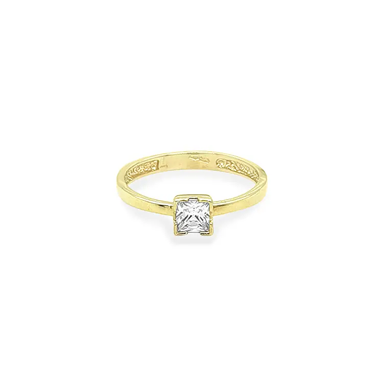 Gold Verlobungsring mit Zirkon