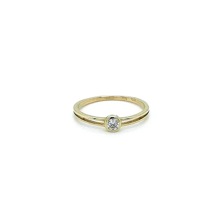 Gold Verlobungsring mit Zirkon