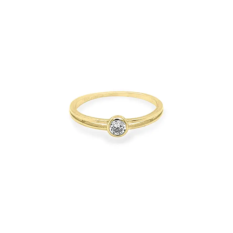 Gold Verlobungsring mit Zirkon