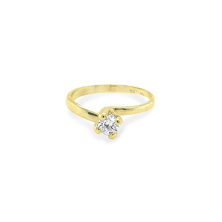 Gold Verlobungsring mit Zirkon