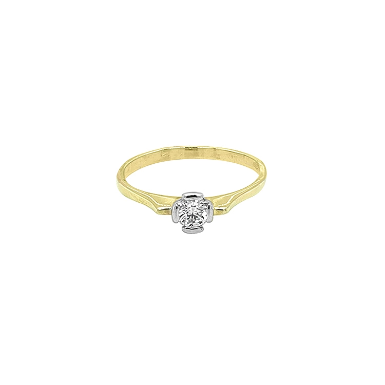 Gold Verlobungsring mit Zirkon