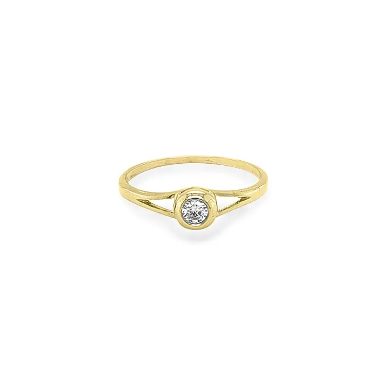 Gold Verlobungsring mit Zirkon