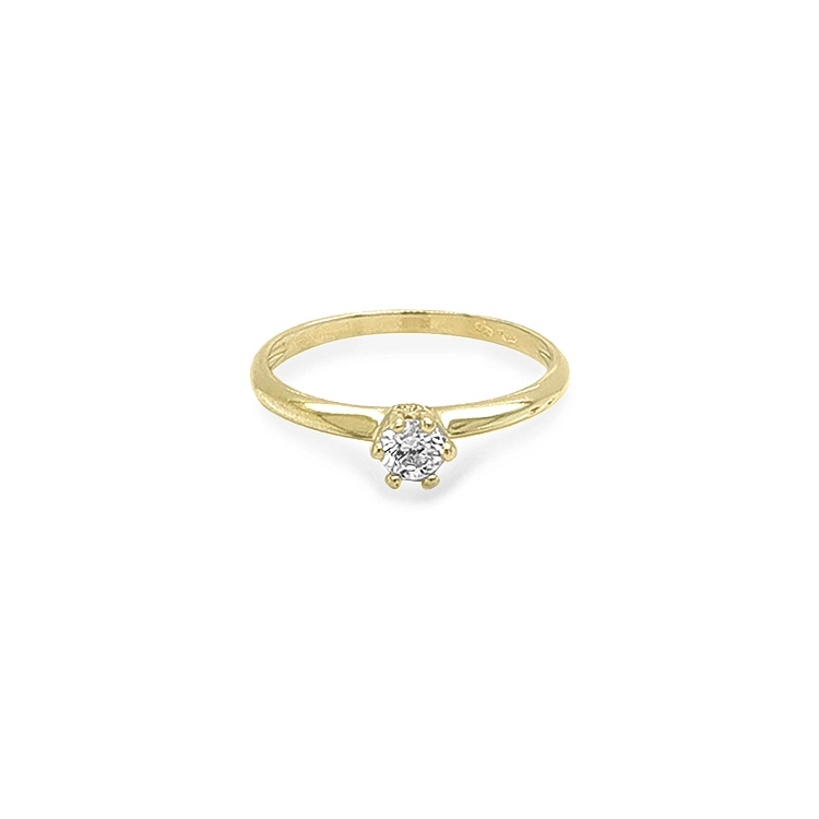 Gold Verlobungsring mit Zirkon