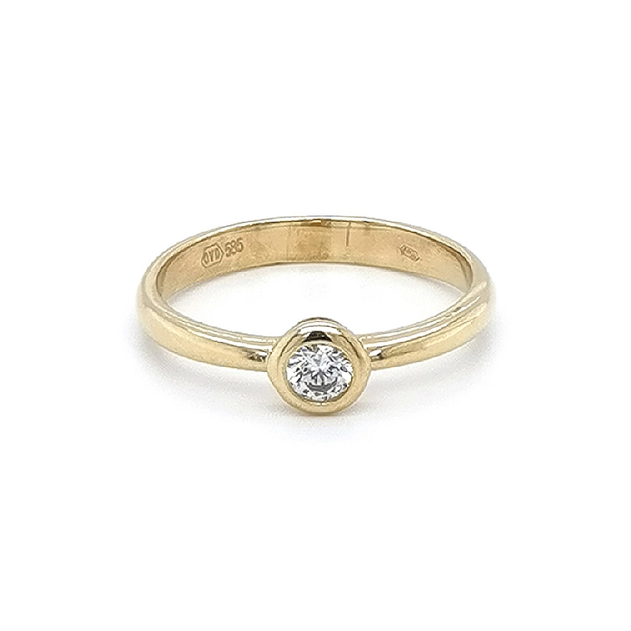 Gold Verlobungsring mit Zirkon