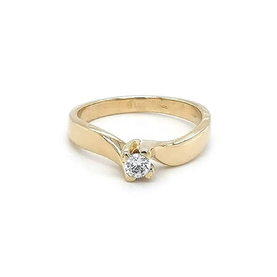 Gold Verlobungsring mit Zirkon