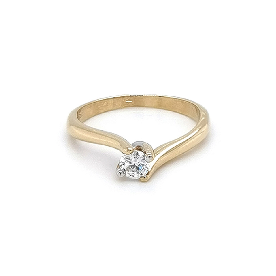Gold Verlobungsring mit Zirkon