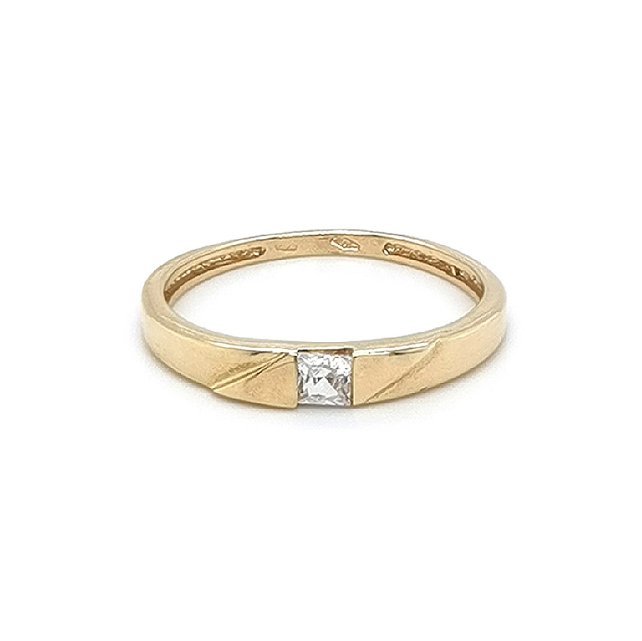 Gold Verlobungsring mit Zirkon