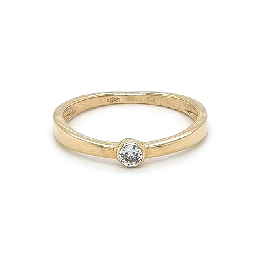 Gold Verlobungsring mit Zirkon