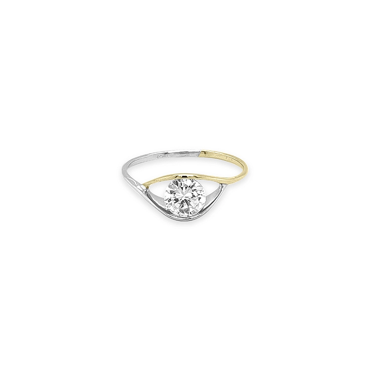 Goldring mit kubischem Zirkon