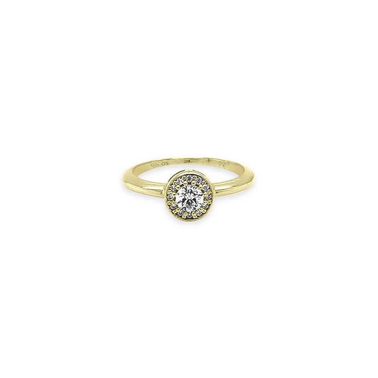 Goldring mit kubischem Zirkon