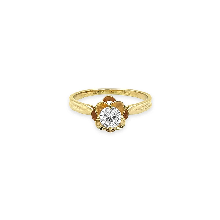 Goldring mit kubischem Zirkon