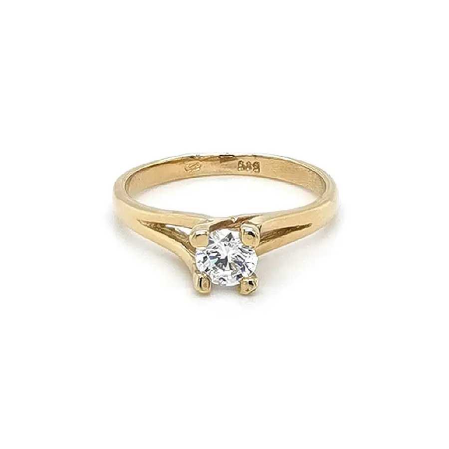 Gold Verlobungsring mit Zirkon