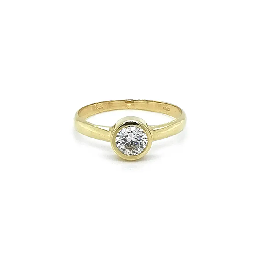Gold Verlobungsring mit Zirkon