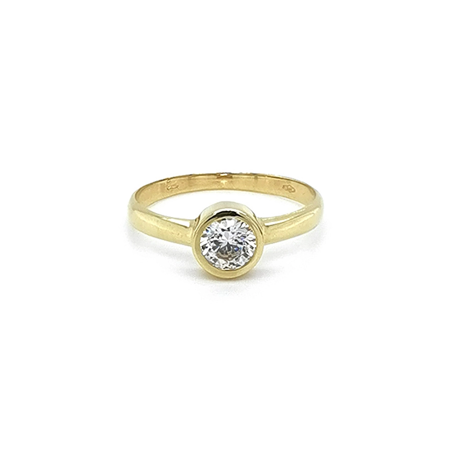 Gold Verlobungsring mit Zirkon