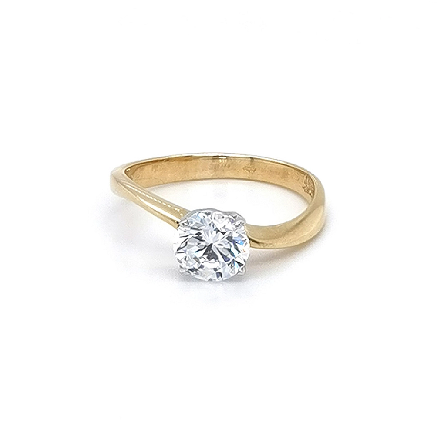 Gold Verlobungsring mit Zirkon