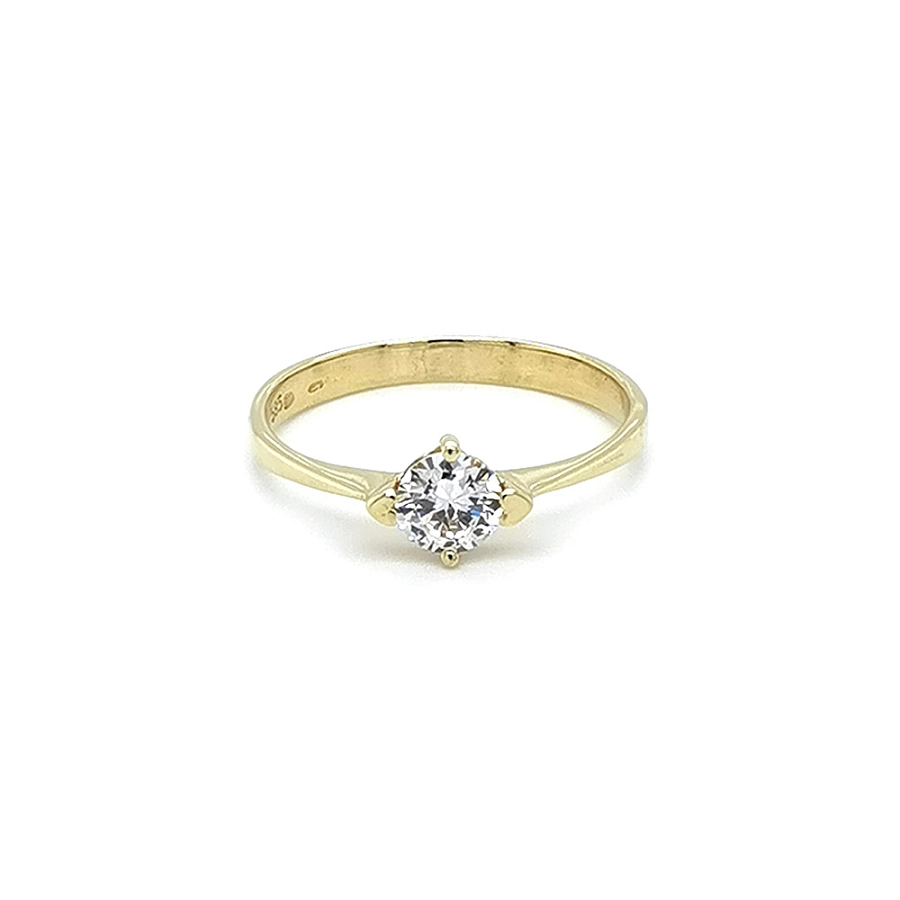 Gold Verlobungsring mit Zirkon