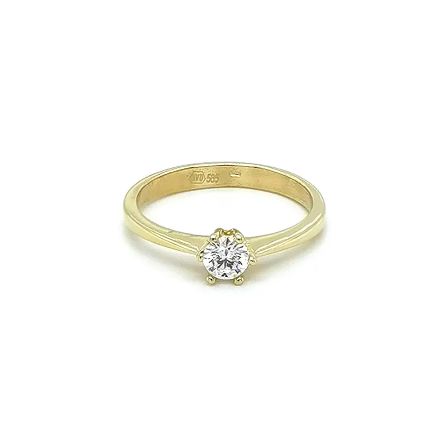 Gold Verlobungsring mit Zirkon