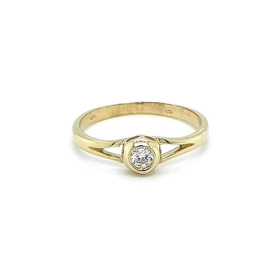 Gold Verlobungsring mit Zirkon